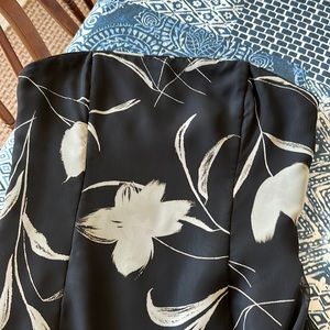 Prom / formal, black and off white print maxi dress